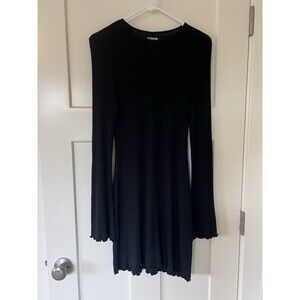reformation black long sleeve mini dress Anthropologie Reformation Long Sleeve Square-Neck Mini Dress Timeless Treasurz